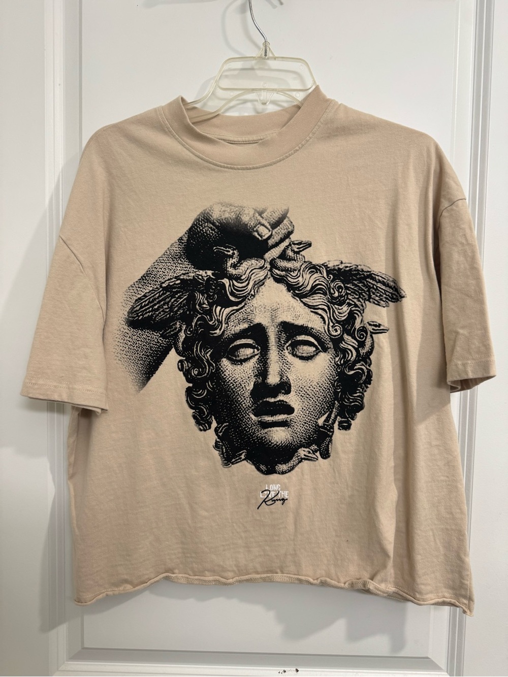 PacSun Beige Tee with Black Medusa Print